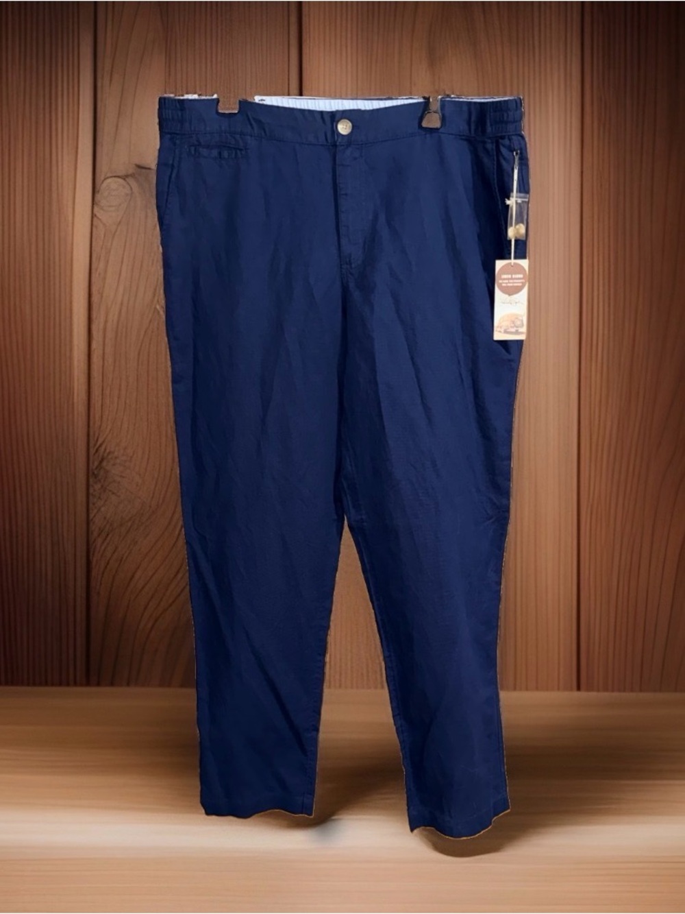 NWT Panama Jack Navy Blue Men's Linen Blend Drawstring Pants-XLx30”